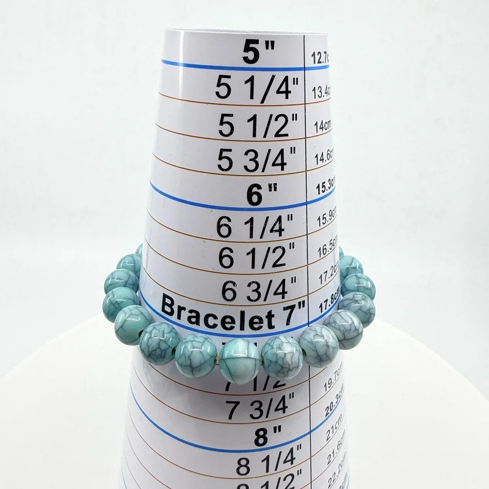 VTG Y2K Faux Turquoise Beaded Stretch Bracelet Copper Tone Bird Charm Boho Retro